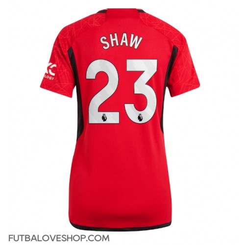 Dres Manchester United Luke Shaw #23 Domáci pre Ženy 2023-24 Krátky Rukáv